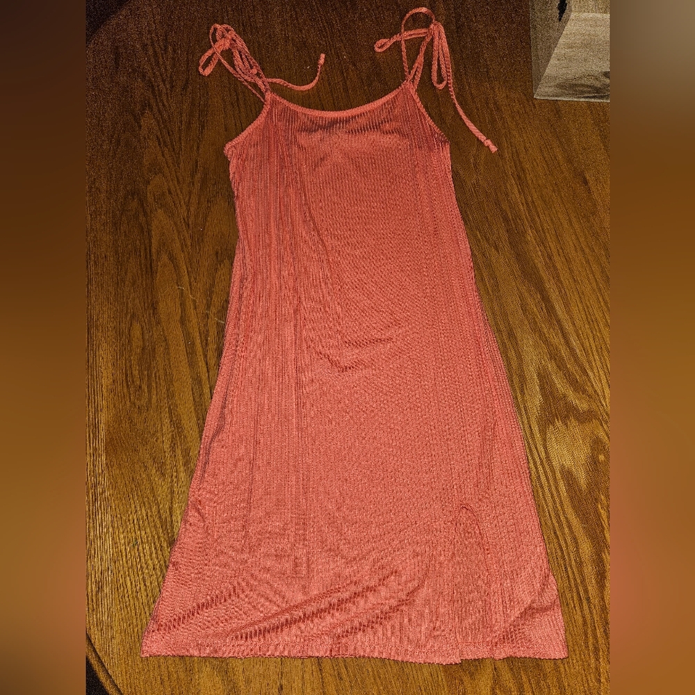 *4 For💲30* AE Studio Coral Spaghetti Strap Tie Dress